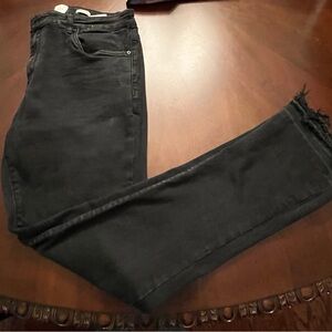 Men's Black stacked distressed jeans 38X36